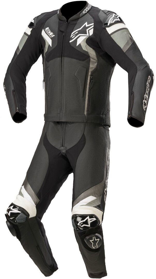 Alpinestars Motorradkombi V4 Atem 2-Teiler Lederkombi Motorrad Black/Gray/White