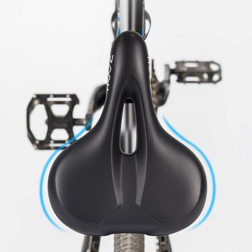 ZMH Fahrradsattel Gel bequem Ergonomisch Trekking Memory Foam MTB Tour (mit Regenschutz)