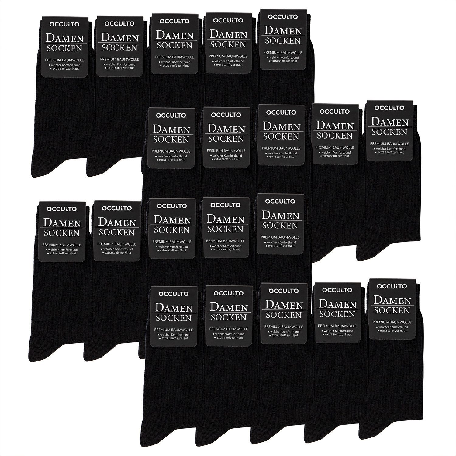 Businesssocken Damen Schwarze Socken 10-20er Pack (Modell: Hermine)
