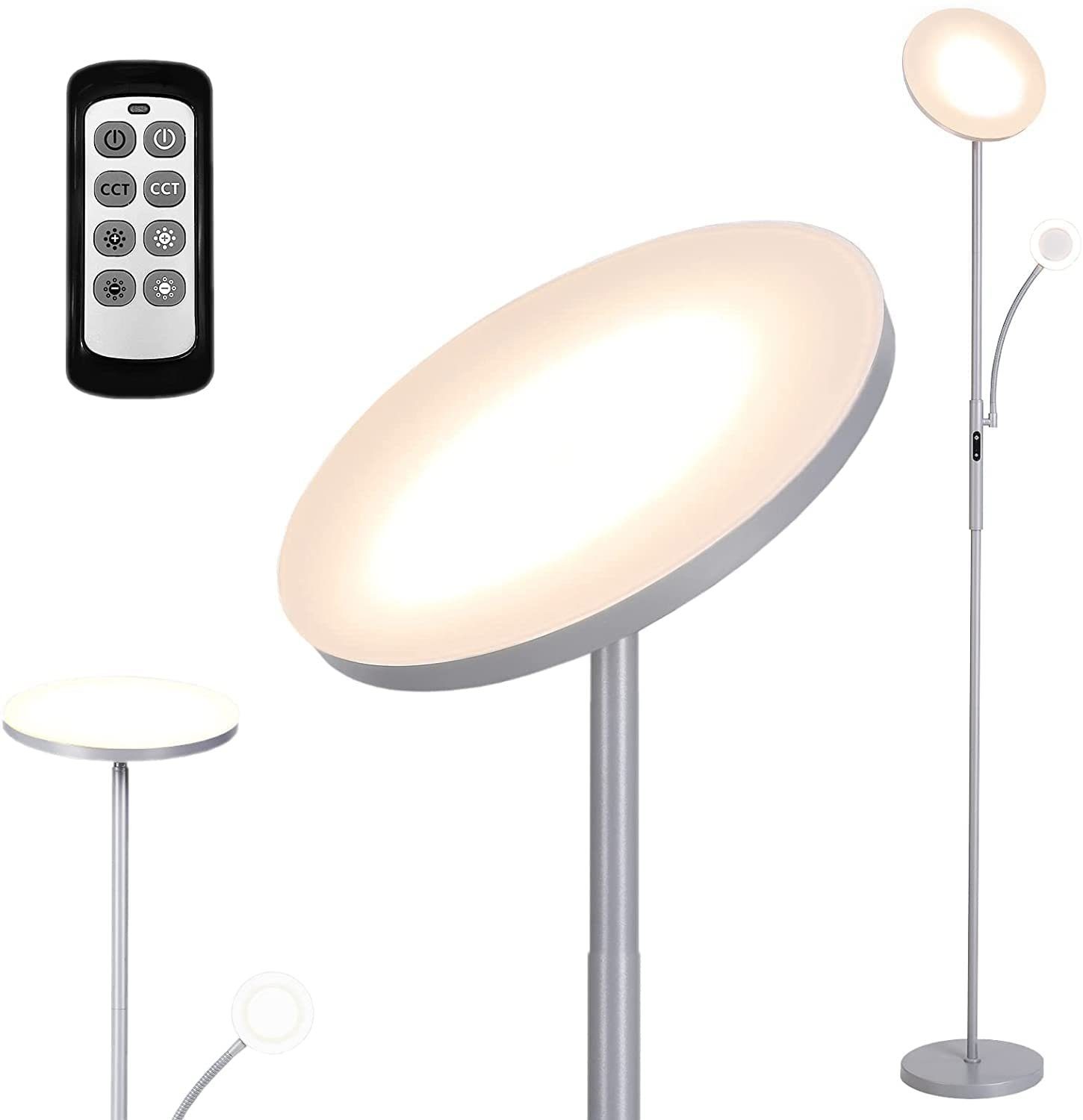 LED Stand-Lampe Decken-Fluter flexibel Dimmbar Wohnzimmer Boden Steh-Leuchte NEU 