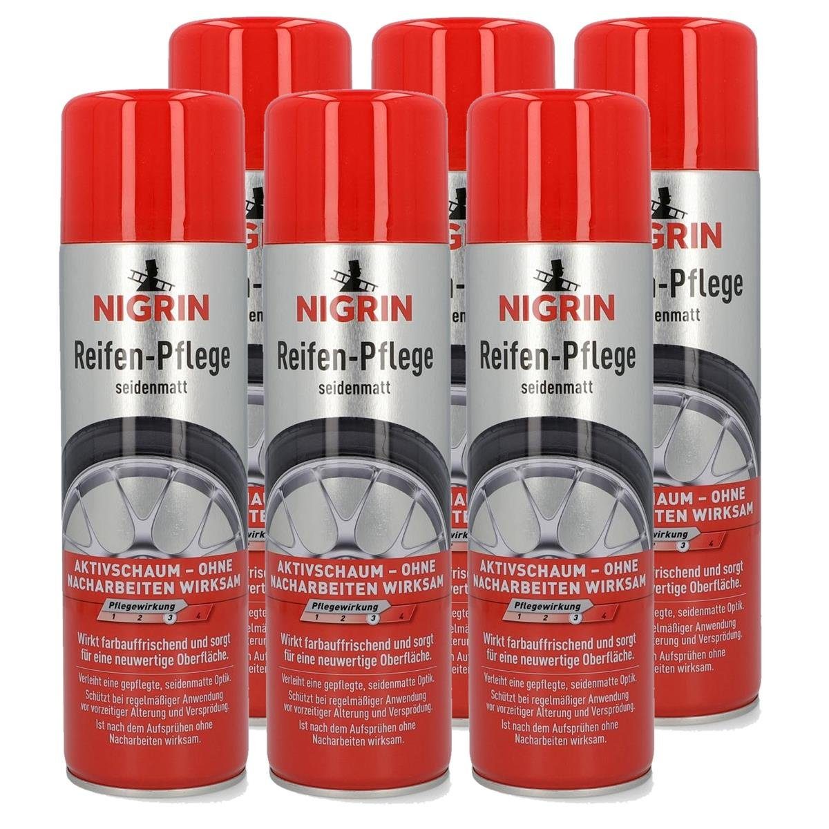 NIGRIN NIGRIN Reifen- Pflege seidenmatt 500ml - Aktivschaum (6er Pack)  Auto-Reinigungsmittel