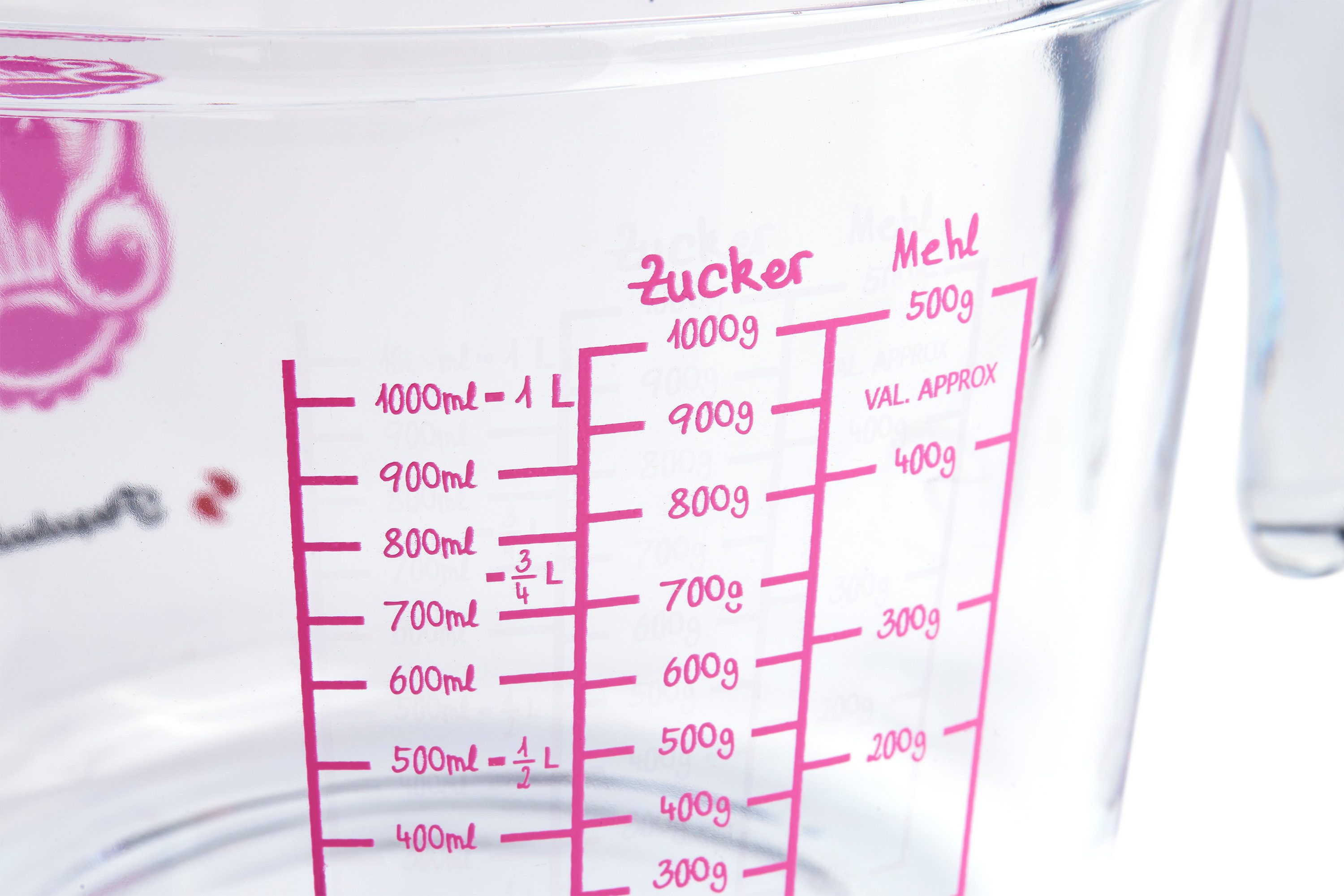 Sallys Messbecher für 500 ml oder 1 Liter Fassungsvermögen, Rutschfester Griff – Bild 3 von 5