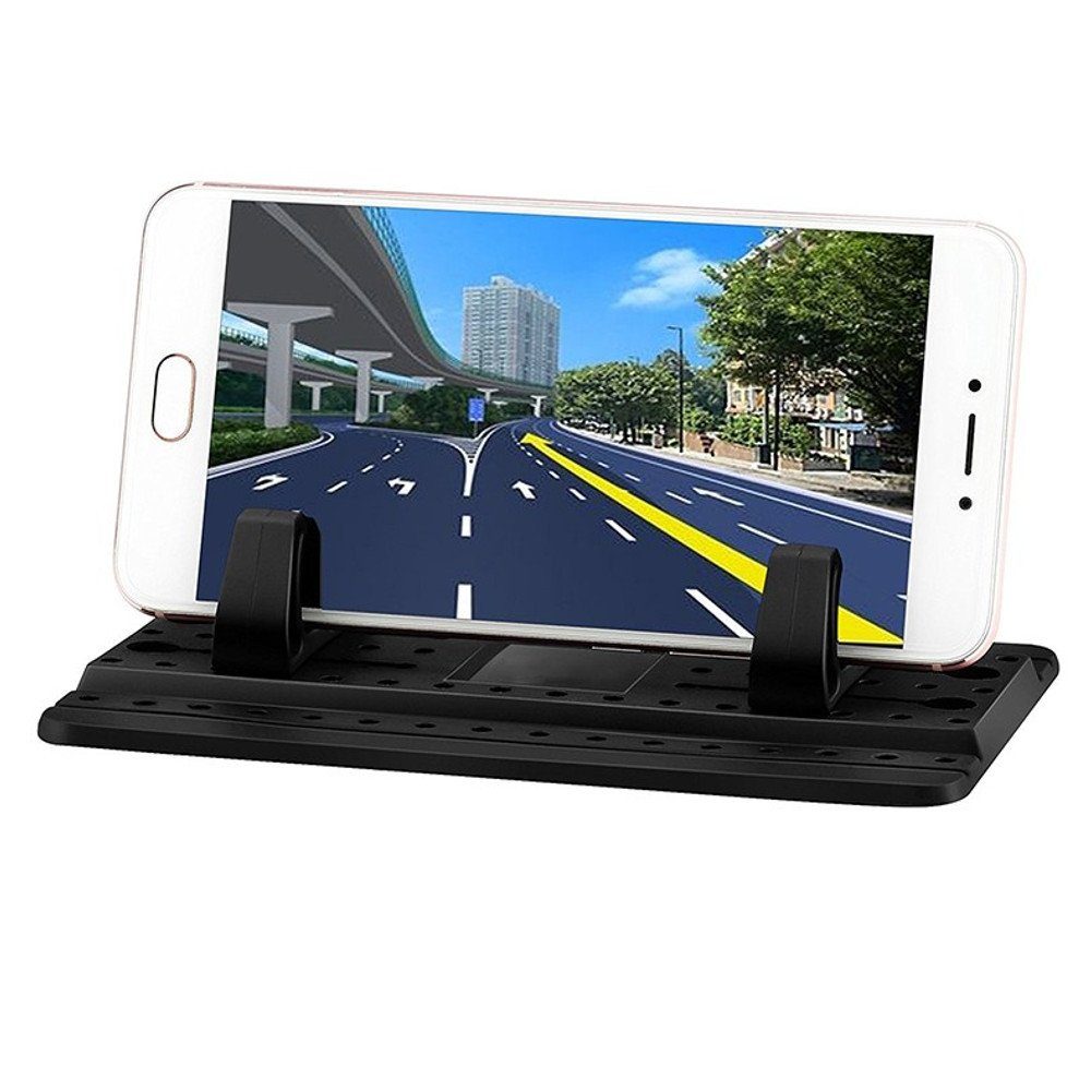 L & P Car Design Handy-Halterung Haftpad Antirutschmatte Auto Ablage iPhone Samsung, (1 Stück, 3-tlg., kompatibel mit vielen Smartphones)