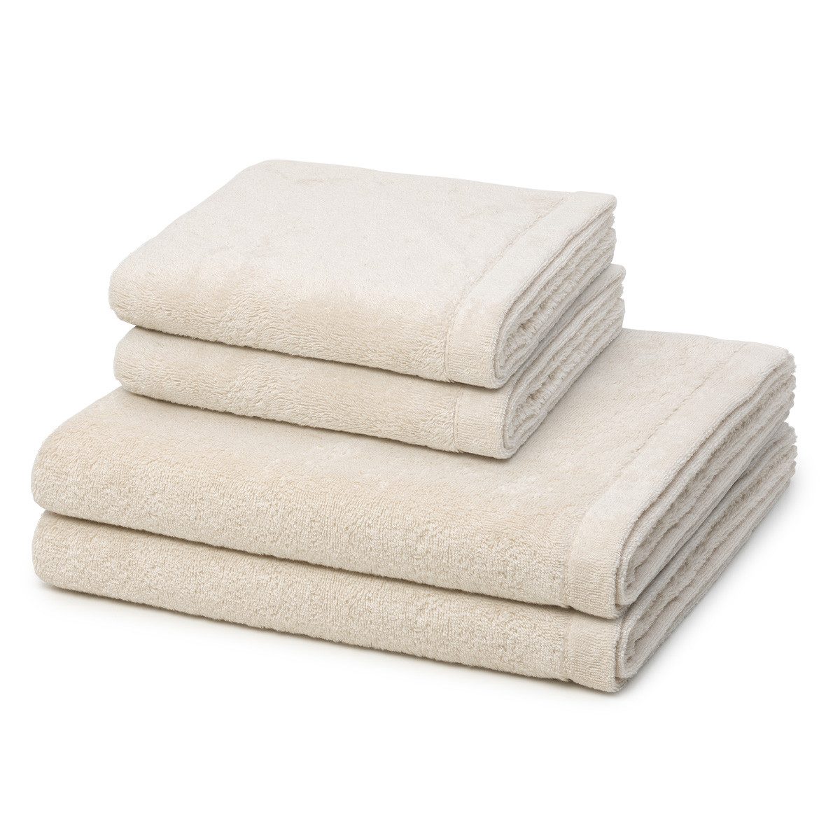 Cawö Handtuch Set Lifestyle, Walkfrottee (Spar-Set, 4-St), 2 X Handtuch 2 X Duschtuch im Set - Baumwolle - Saugstark