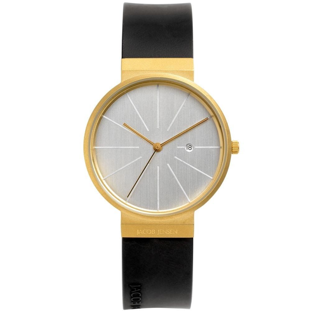 Titanuhr JACOB JENSEN Herren Armbanduhr TITANIUM 684 grau D. 35 mm Saphierglas