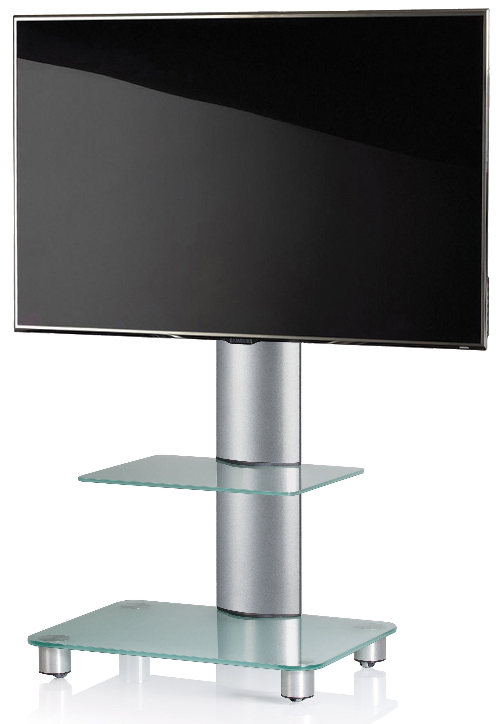 VCM TV-Ständer TV Standfuß Glas Fernseh Rollen Ständer Fuß Tosal