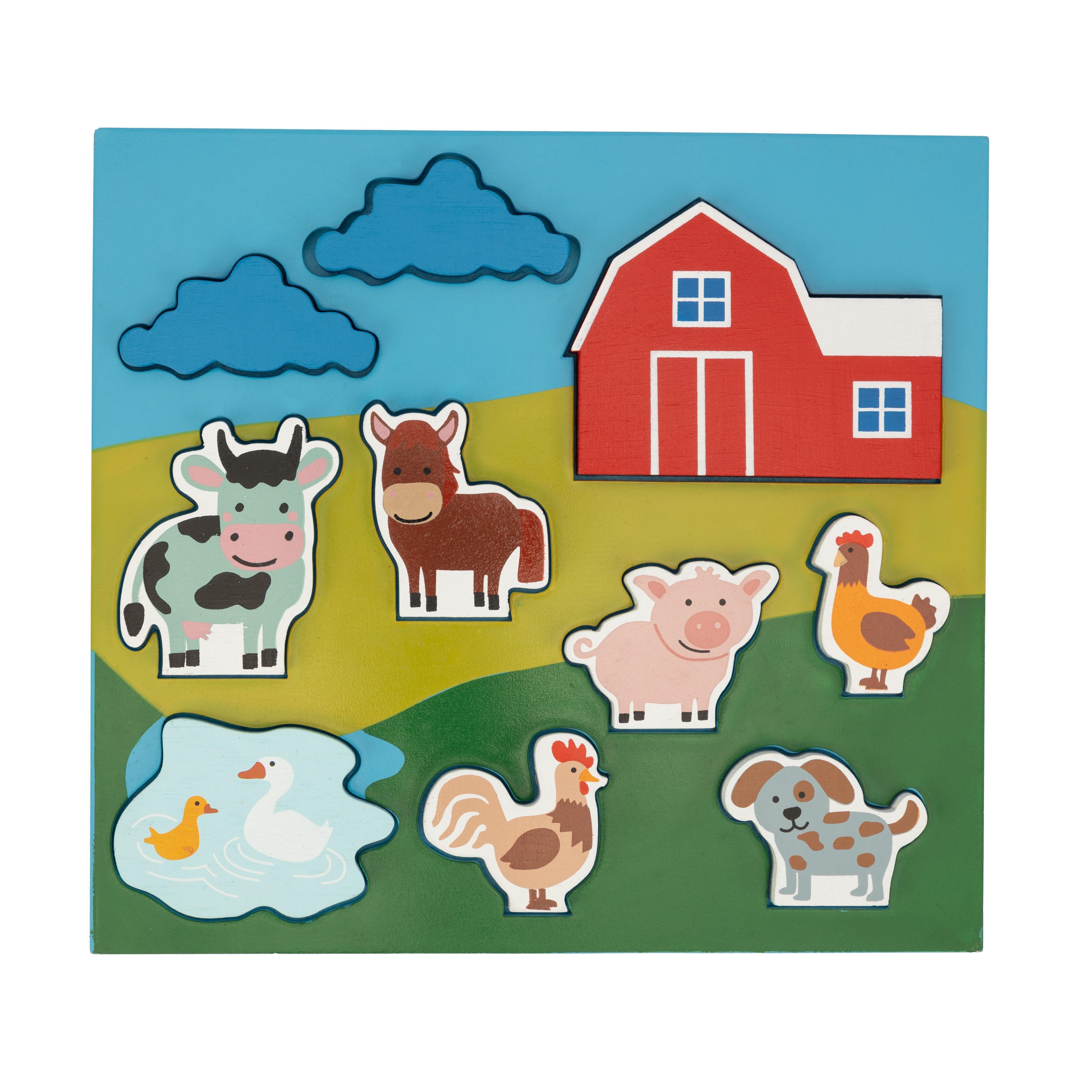 El Puente Puzzle Puzzle "Bauernhof", 11-teilig, Handmade, Puzzleteile, Fair Trade