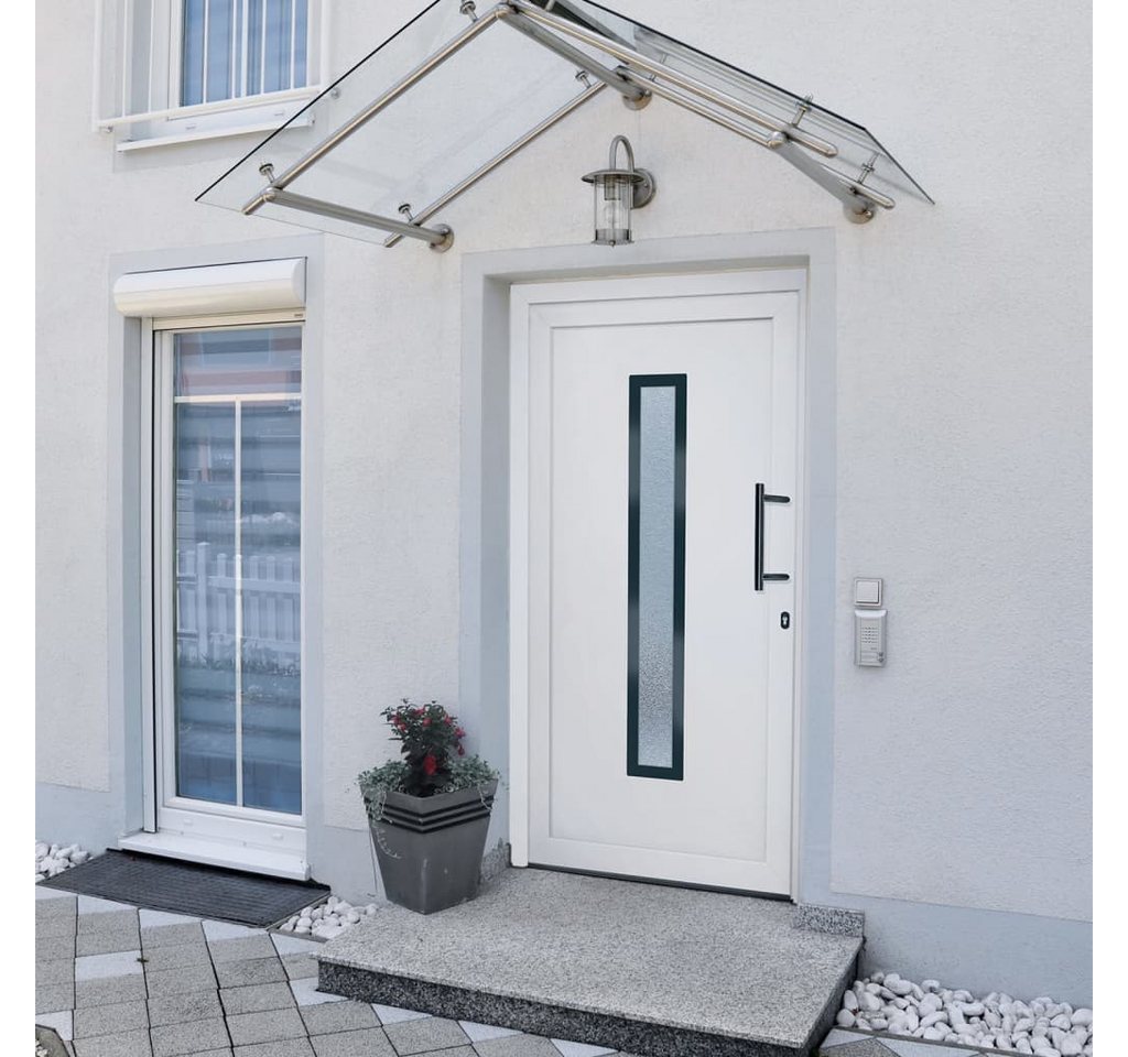 Thumbnail - vidaXL Haustür Hauseingangstür Haustür Weiß 108x208 cm PVC Glas-Element Rechtshändig