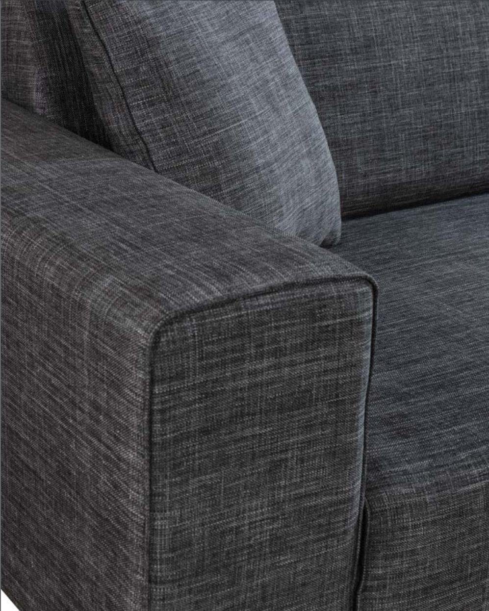 3 Schwarz Sitzer Möbel Polster Couch Sofa, JVmoebel Sofa Dreisitzer Textil Sofas