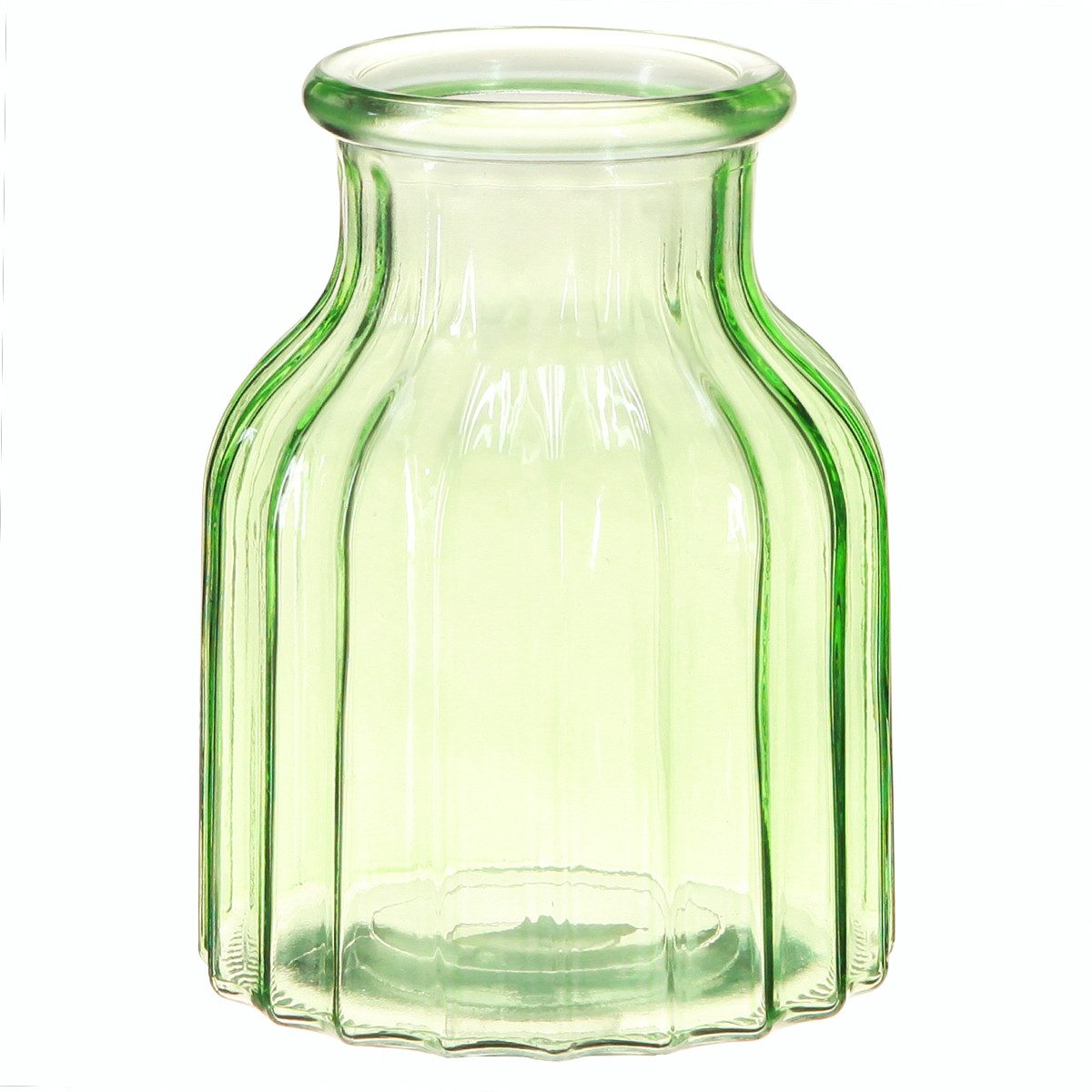 Viana Tischvase Grüne Glasvasen Retro Deko Ø11cm H14,5cm 2er Set, 2 Stück