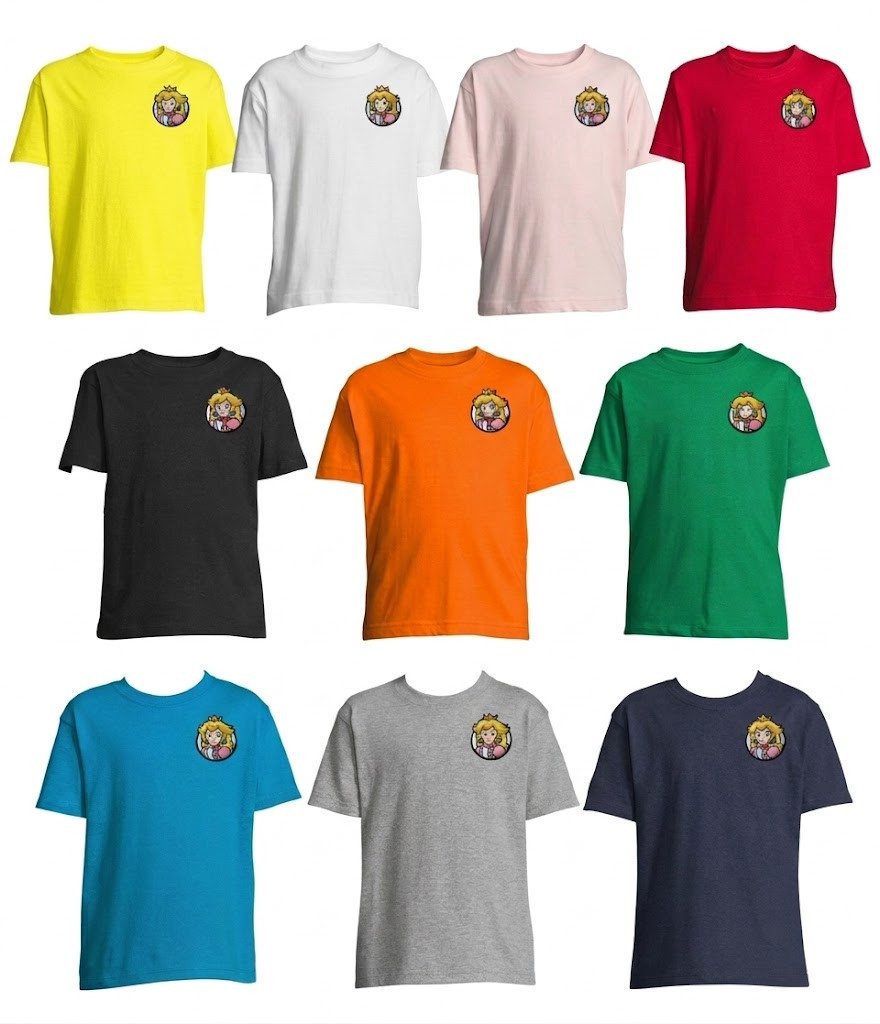 T-Shirt PeachFacePatch_K_Tee Kinder T Shirt Prinzessin Patch Gaming Look