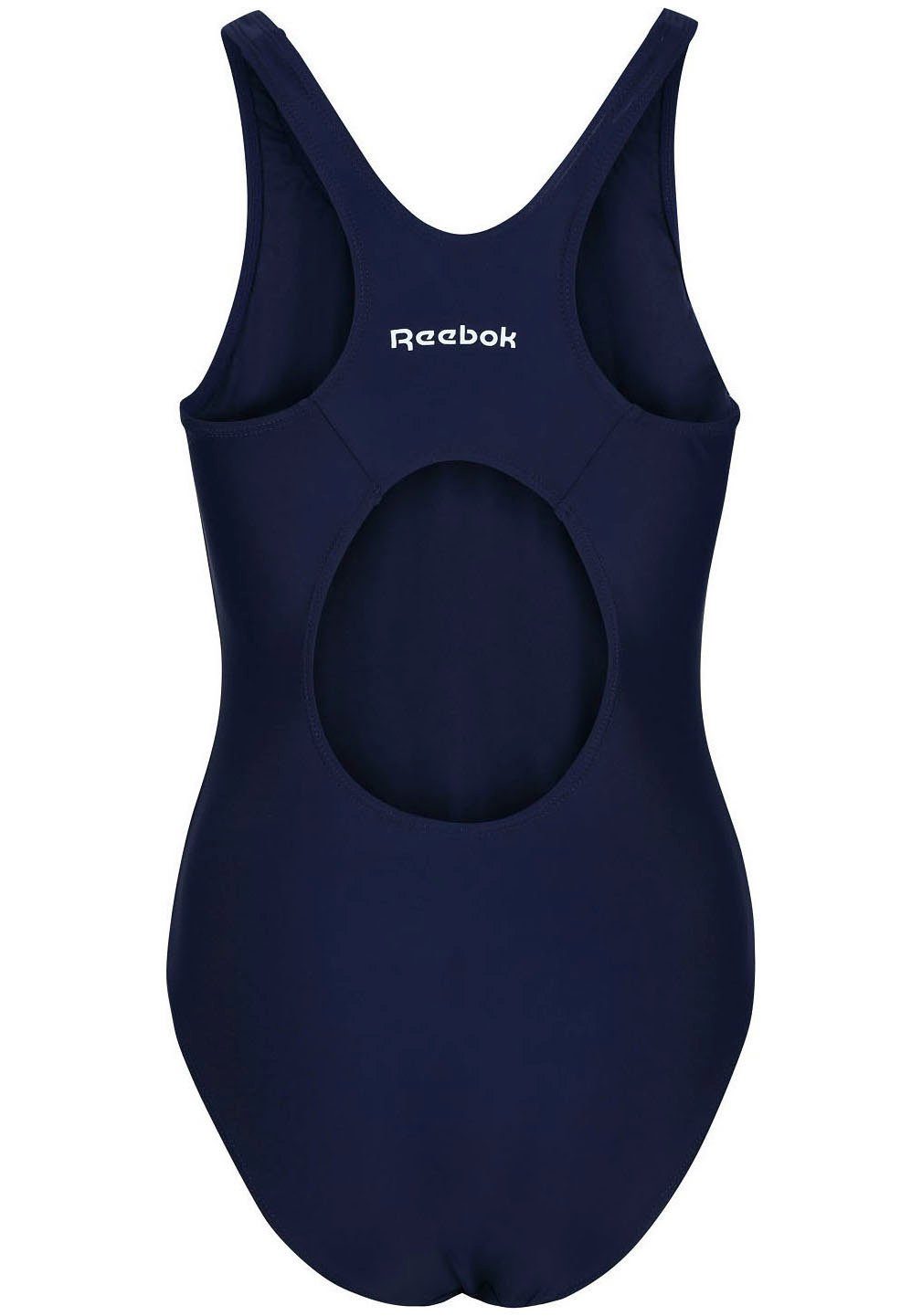 Reebok Badeanzug "Adelia" Racer-Back Cut Out, sportlich, schlicht, bequem, Logo vorne