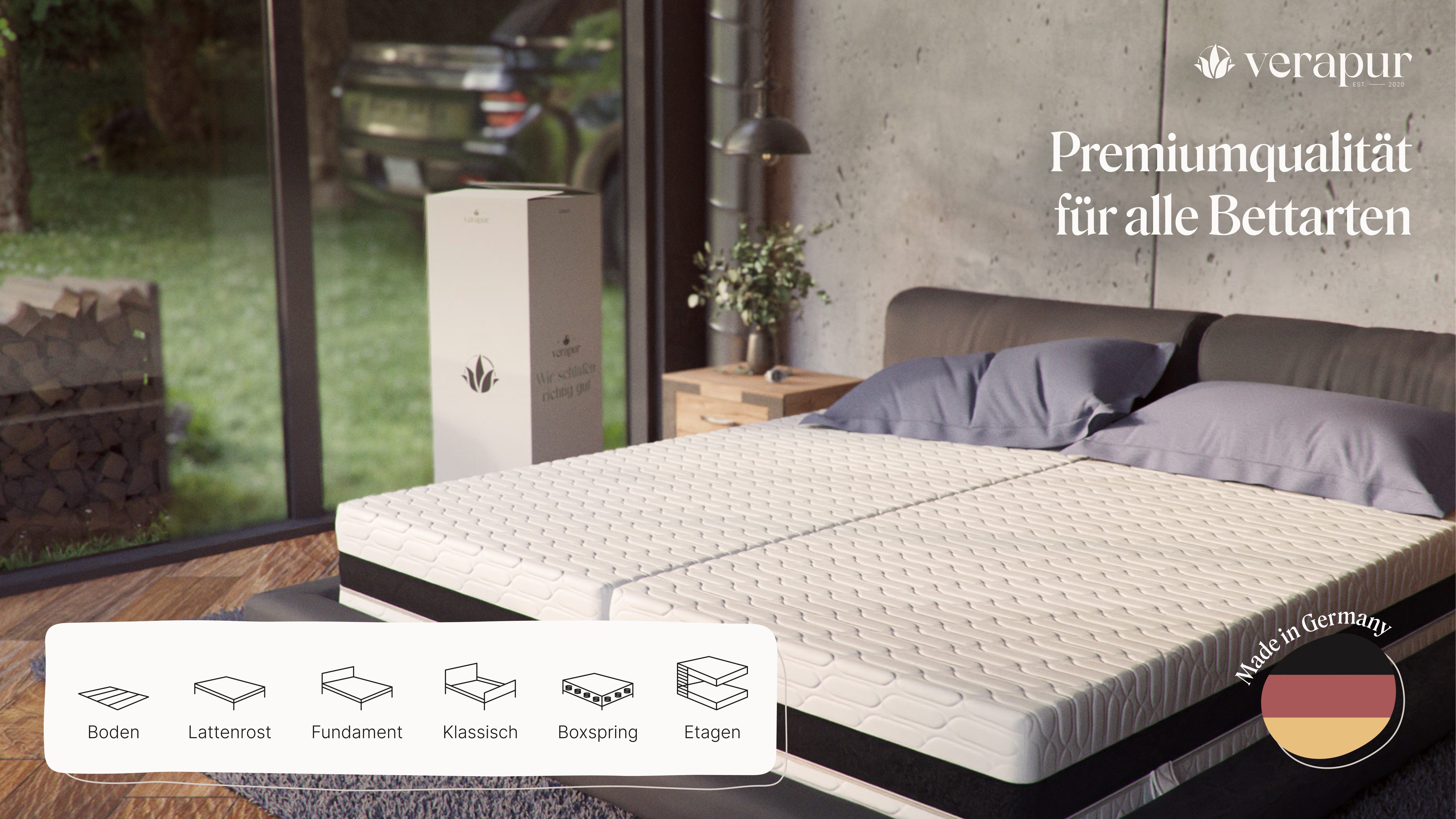 Taschenfederkernmatratze King Ortho Luxe Hypersoft – Partner Matratze (H2 oder H3 60 - 110 KG), verapur, 30 cm hoch, Partnermatratze