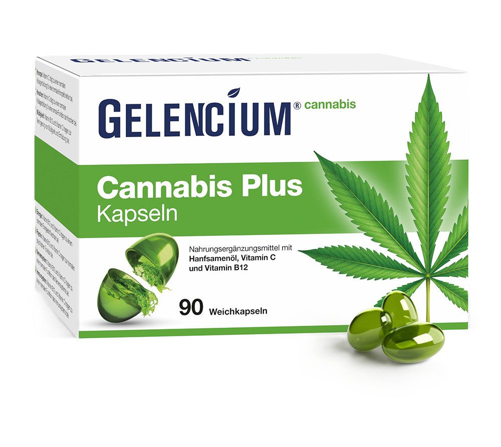 GELENCIUM® Cannabis Plus Kapseln KAP, Mit Vitamin B12 und Vitamin C für Energie, Nerven & Psyche à 90 St., 90.0 g