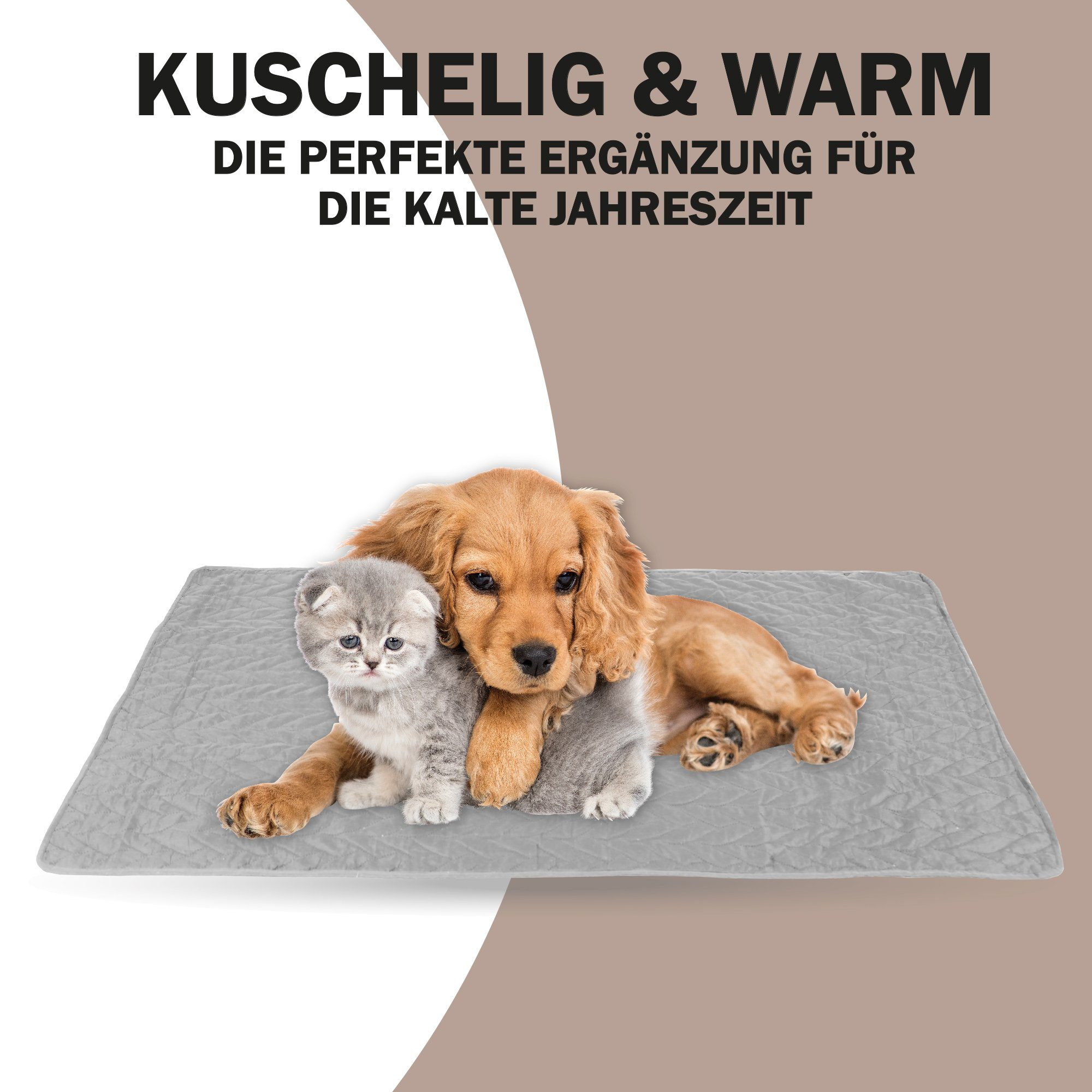 Bestlivings Tierdecke gesteppte Haustierdecke S-XL, Polyester, Haustiermatte - perfekt für Katzen bis große Hunde - Steppdecke