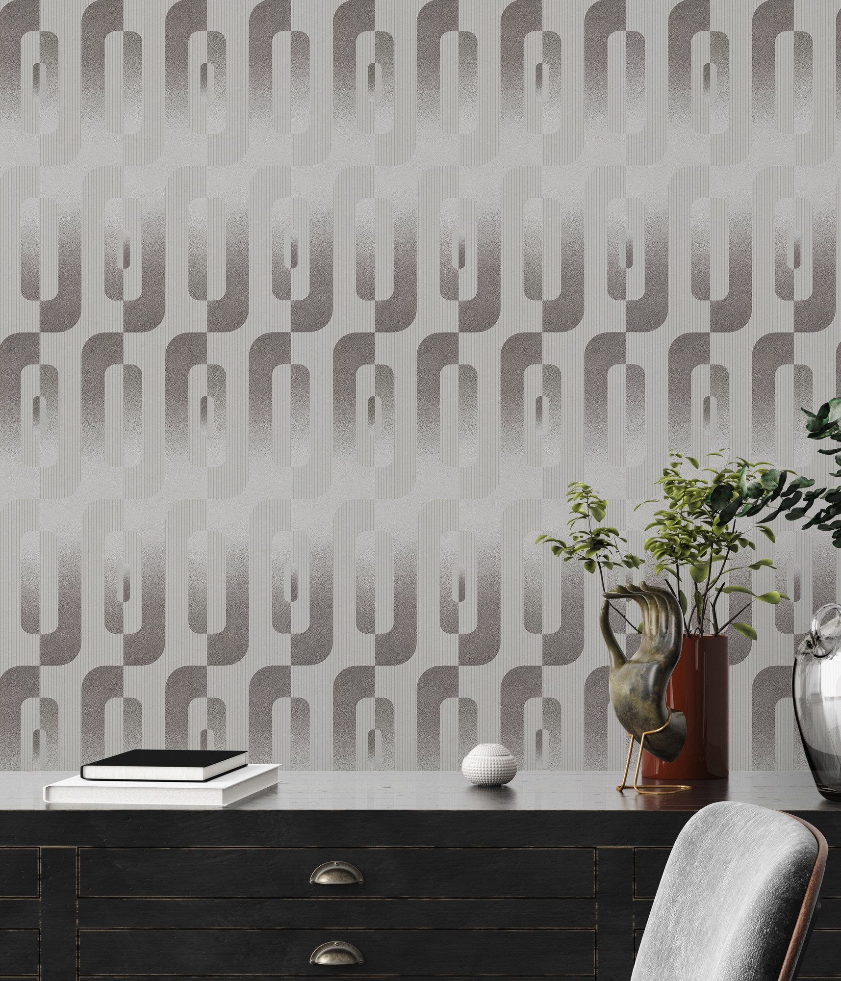 living walls Vliestapete LIMITED – Retro Bogenmuster, leicht strukturiert, grafisch, Retro, geometrisch, (1 St), Abstrakte Bögen und Linien in sanfter 3D-Optik