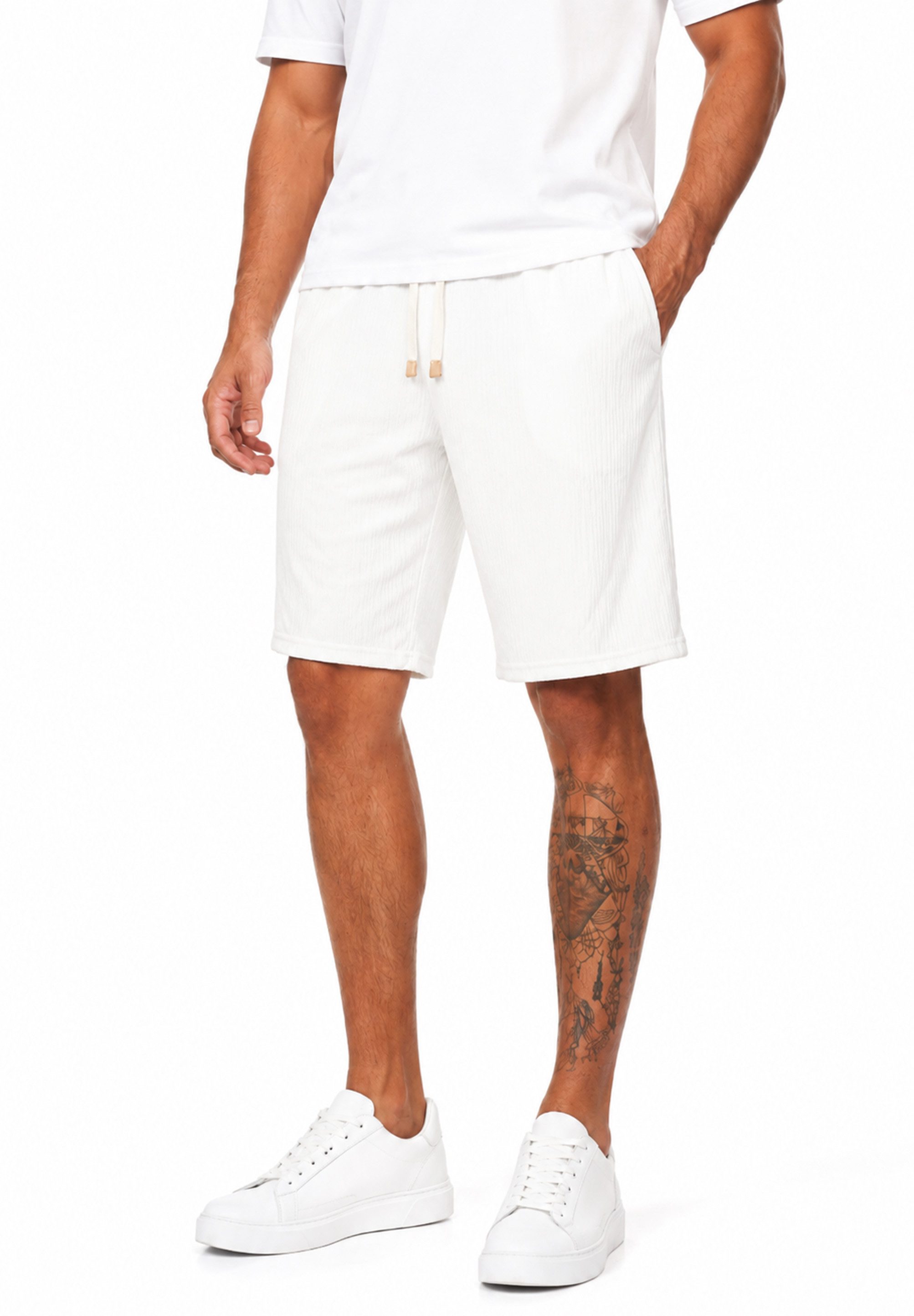Style-Division Shorts als Sweatshorts Kurze Hose mit Rippstruktur & Gummibund Sommershorts im Regular-Fit - Bermuda Shorts für Herren – Bild 4 von 5