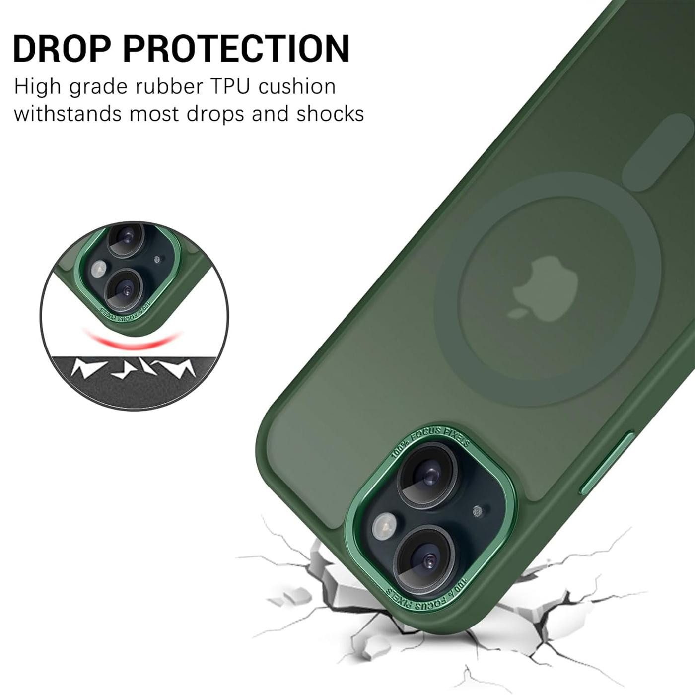 CoolGadget Handyhülle Magnet Hülle für iPhone 13 Schutzhülle mit Metall Kamerarahmen 6,1 Zoll, magnetisches Schutzcase Matt Stoßfest kompatibel mit Magsafe Zube – Bild 5 von 5
