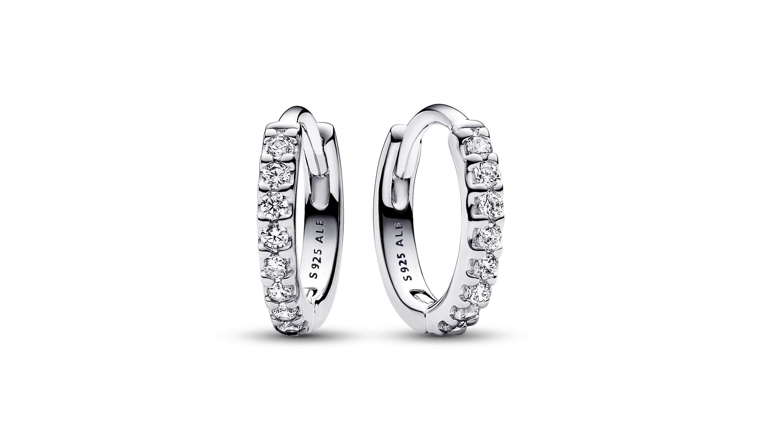Pandora Paar Creolen 293015C01, für Damen Funkelnde Umarmung Silber – Bild 3 von 3