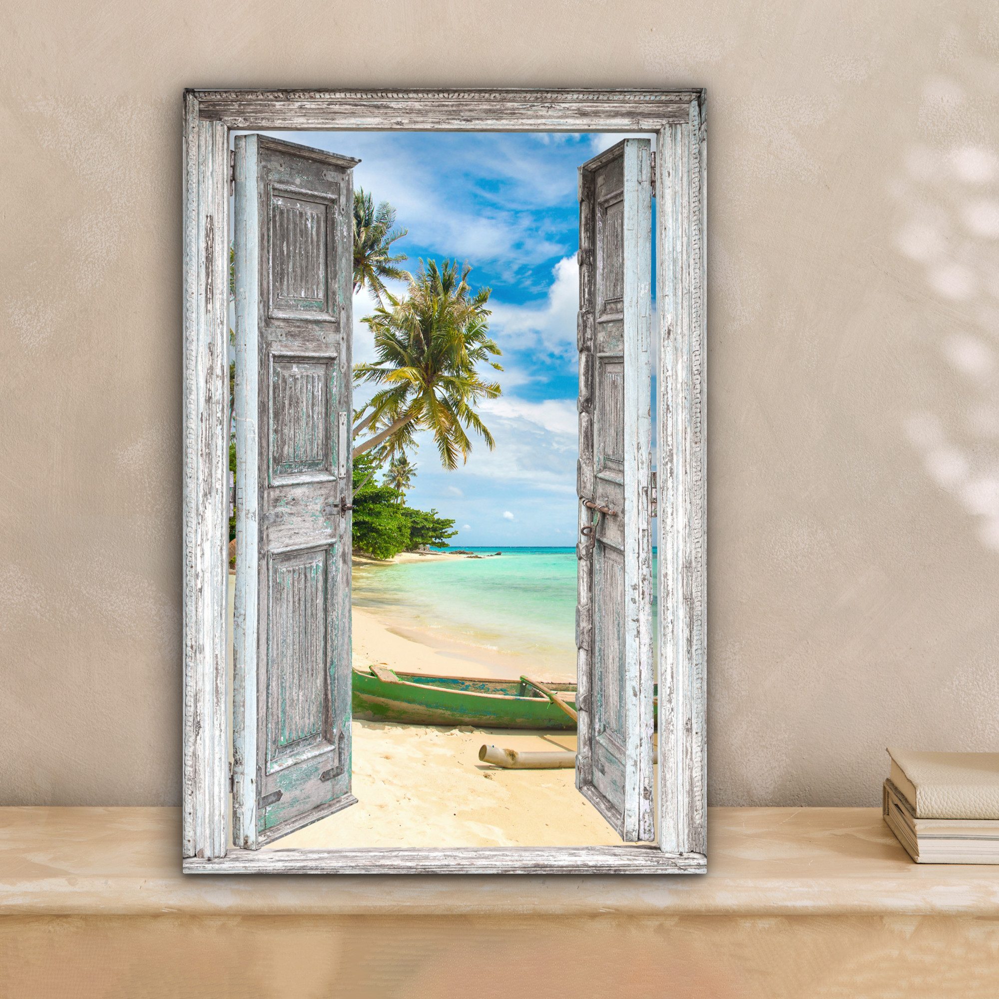 OneMillionCanvasses® Leinwandbild Kanu - Strand - günstig online kaufen