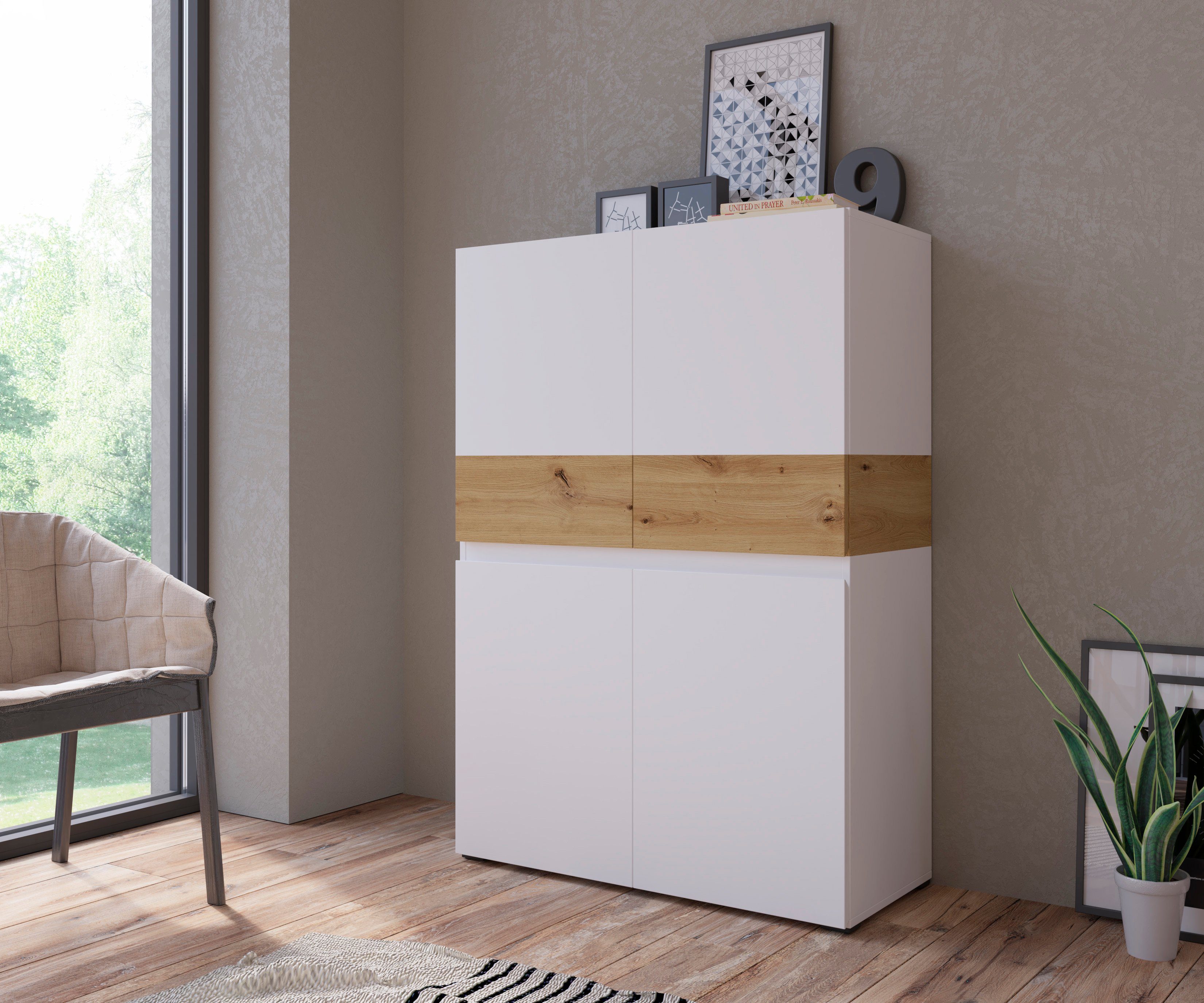 Home affaire Highboard Rimini, Höhe 129 cm