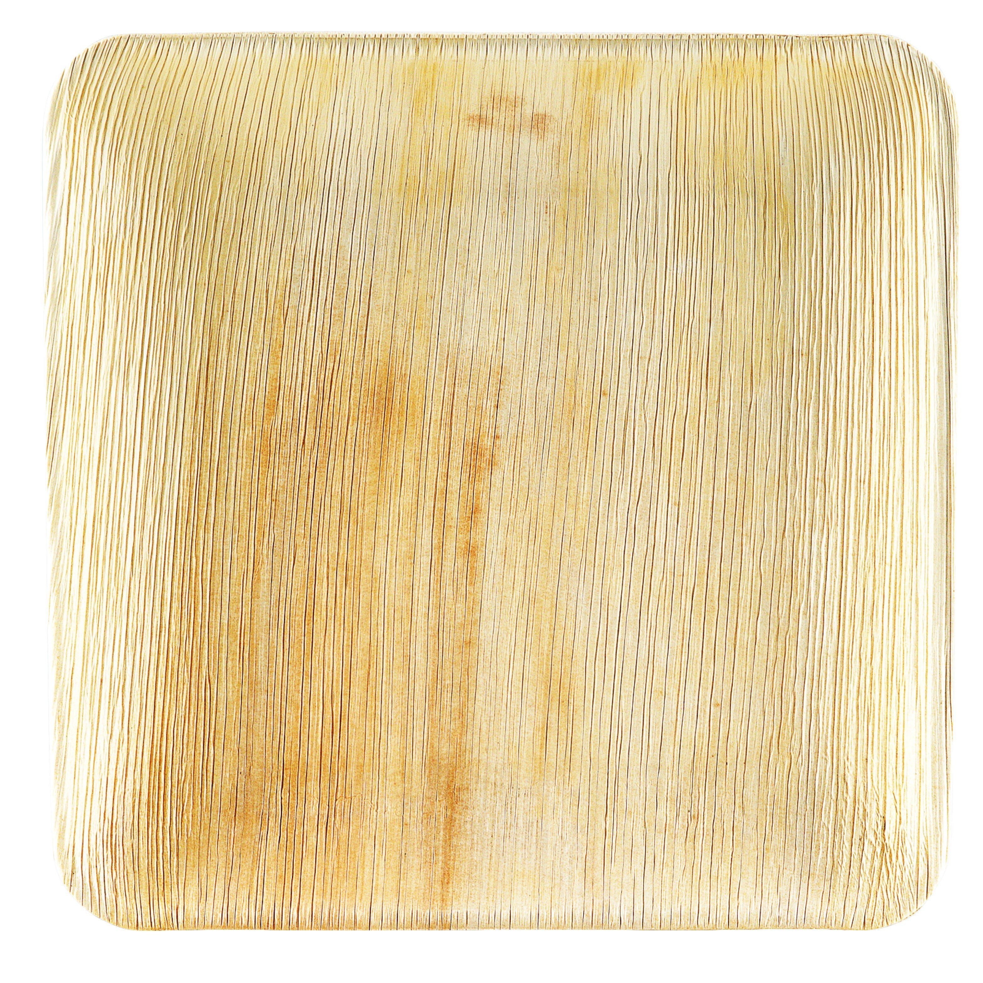 wisefood Einwegteller Palmblatt Teller quadratisch 25 x 25 cm, (50 St)