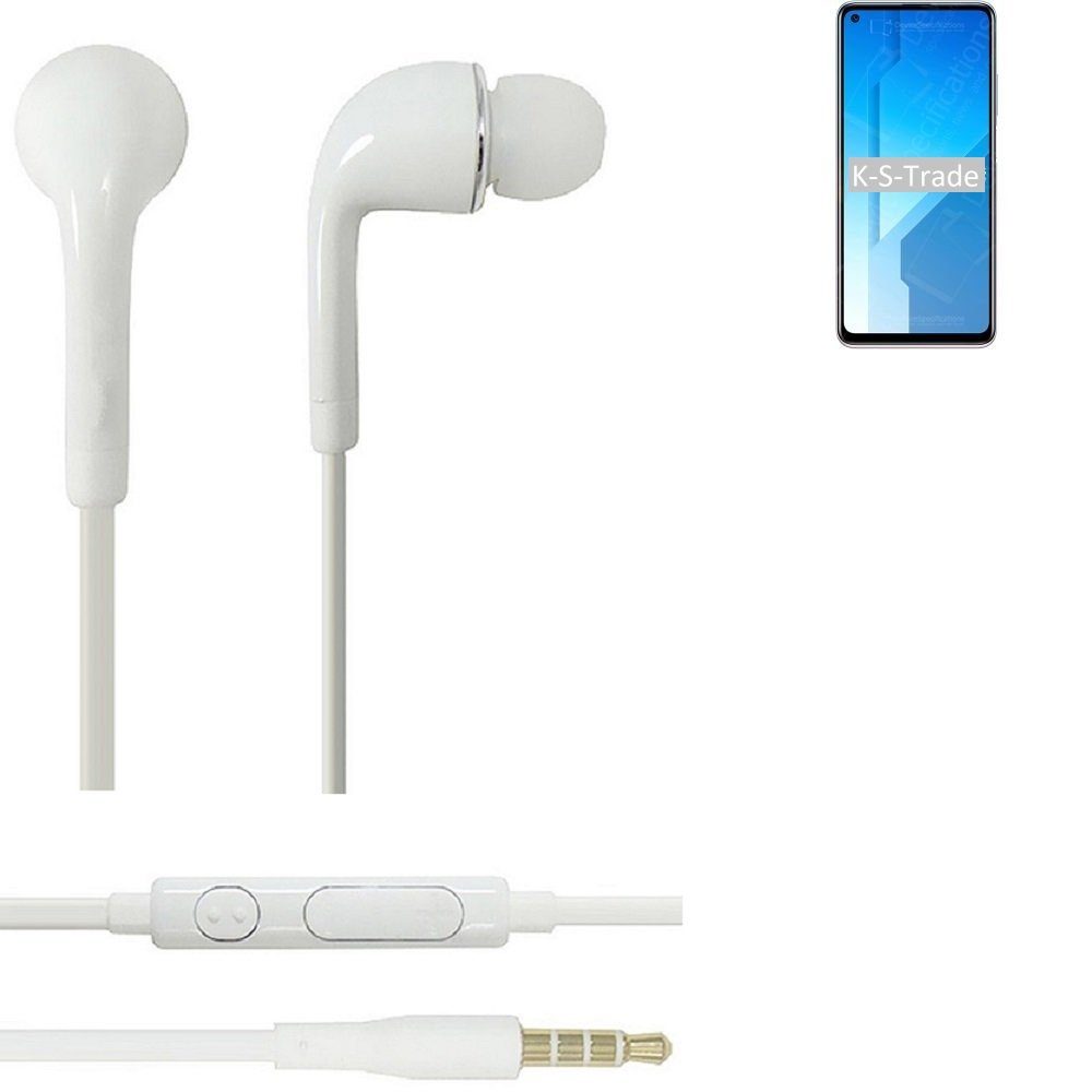 Lautstärkeregler Honor weiß 3,5mm) Play Headset K-S-Trade Mikrofon Huawei 5G In-Ear-Kopfhörer für (Kopfhörer u 4 mit