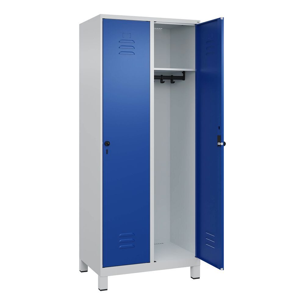C+P Garderobenschrank Garderobenschrank Classic Plus, Abteilbreite 40 cm, mit Füßen Fußteile verzinkt, erhöhter Korrosionsschutz