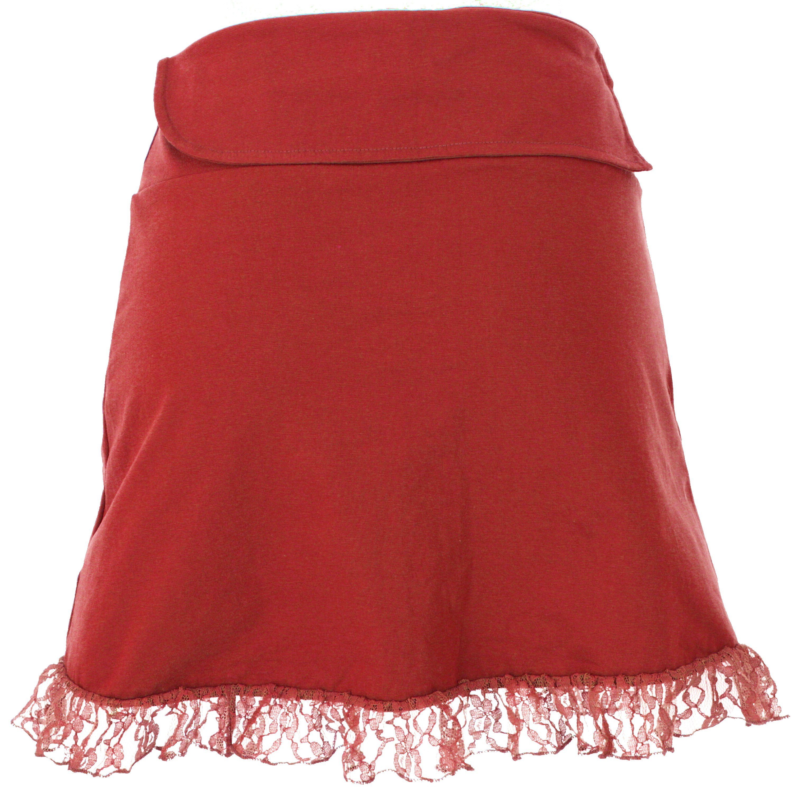 Guru-Shop Minirock Boho Minirock mit Spitze, günstig online kaufen