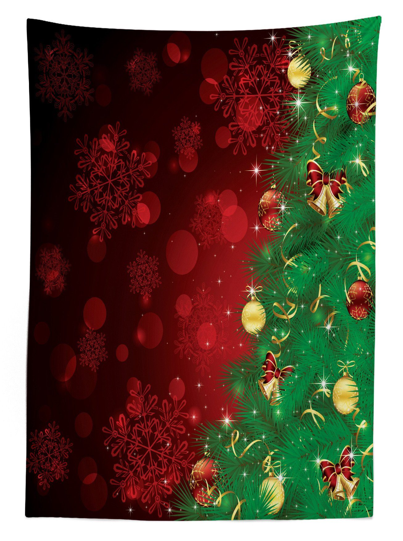 Farben, Bereich Weihnachten Tischdecke Bäume Klare Bells Farbfest den Außen Jingle geeignet Abakuhaus Für Waschbar