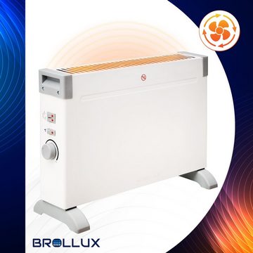 BROLLUX Heizgerät Elektroheizung OBK1, 2000 W, mit Lüfter mobiles Heizgerät Thermostat mit Ventilator Konvektor