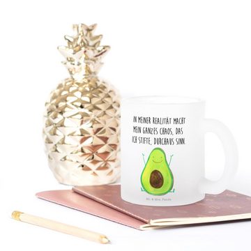 Mr. & Mrs. Panda Teeglas Avocado Glücklich - Transparent - Geschenk, Gesund, Teetasse, Glas Te, Premium Glas, Liebevolle Gestaltung