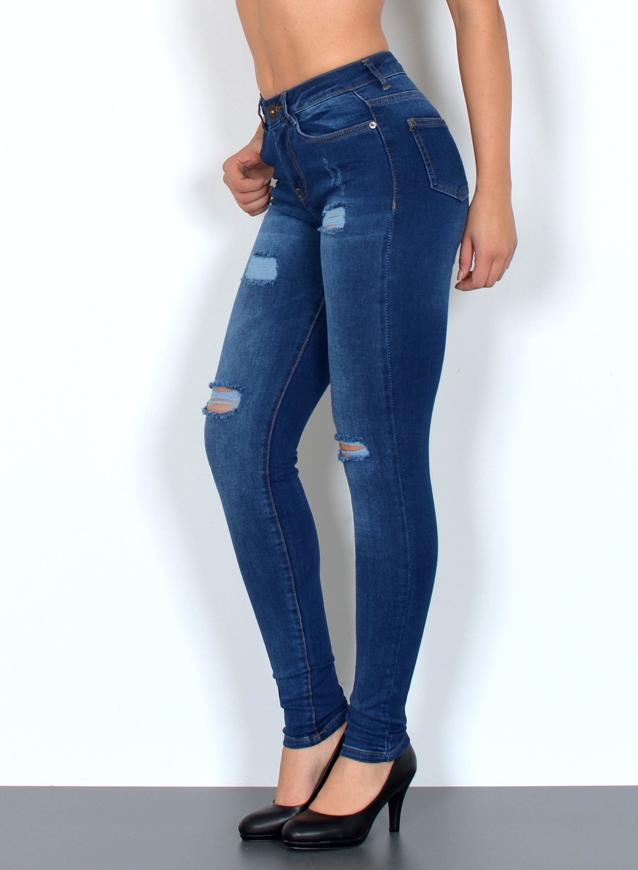 ESRA Skinny-fit-Jeans S600 Damen Skinny Fit Jeans Hose High Waist bis Überg günstig online kaufen