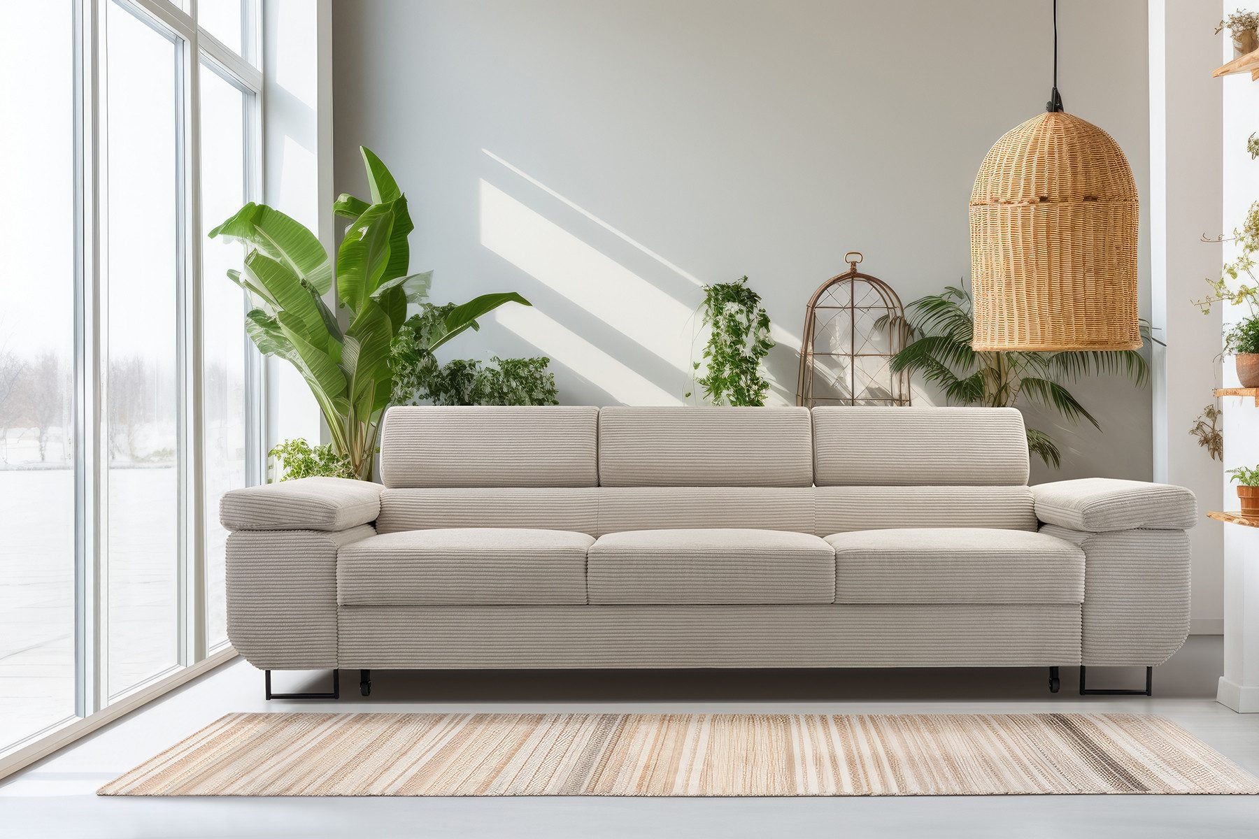 Beautysofa Schlafsofa NAVIO, mit Verstellbare Kopfstützen günstig online kaufen