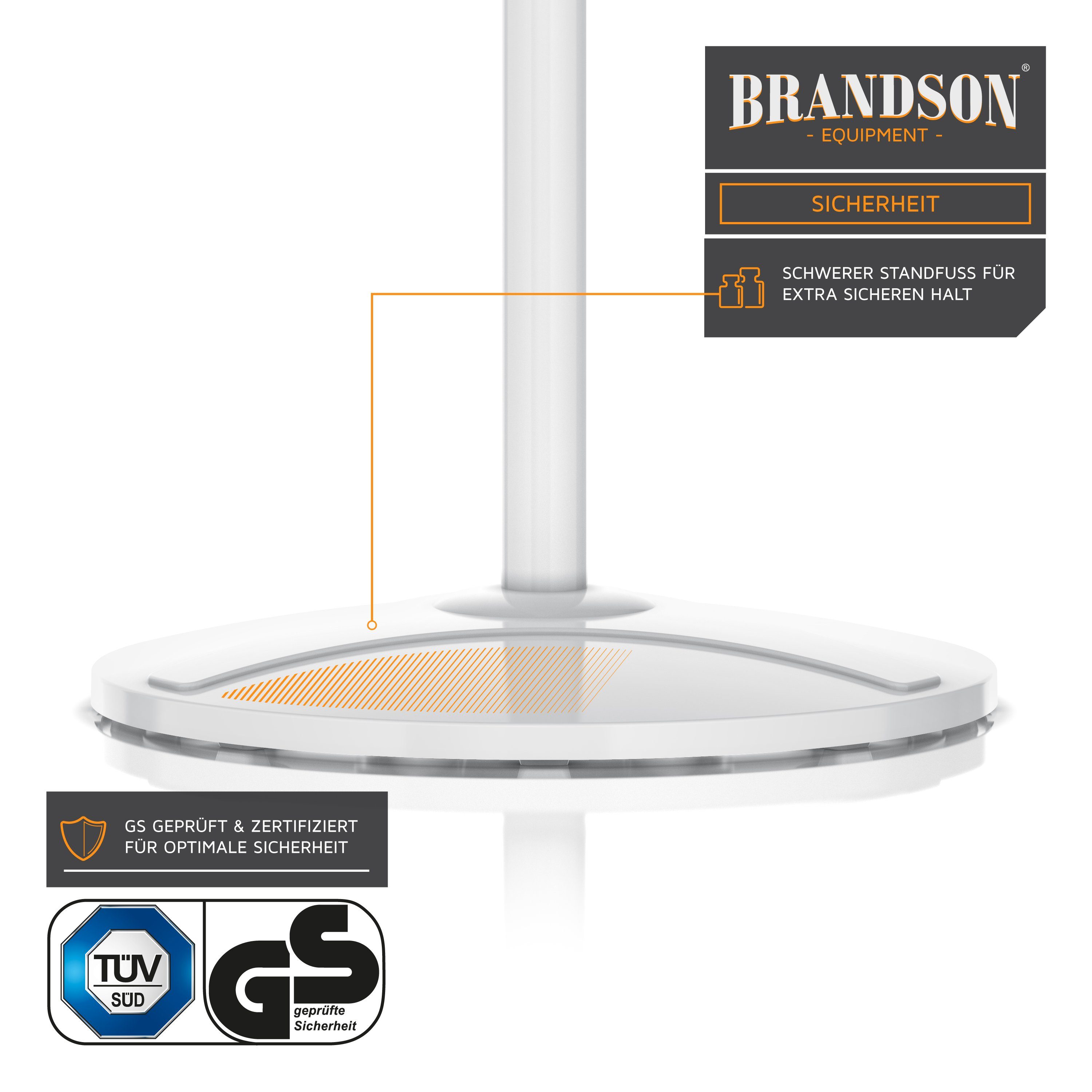 Brandson Standventilator, 40 Watt, weiß Durchmesser, Display, & Oszillation, verstellbar 60 Kopf Fernbedienung, Höhe cm