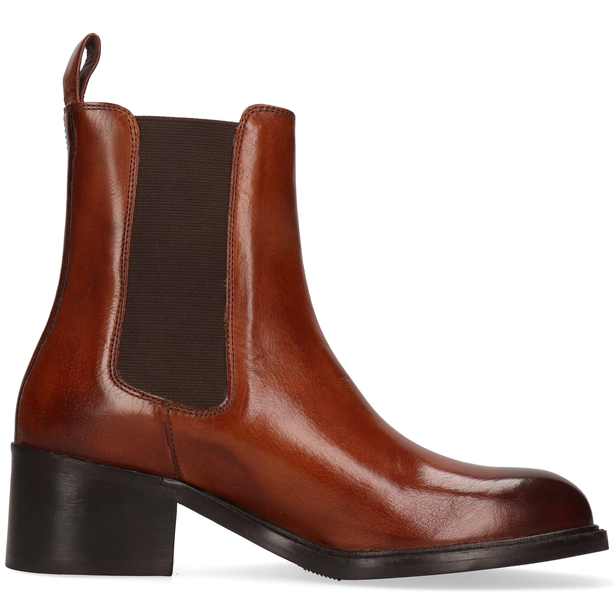 Melvin & Hamilton Shay 2 Leder-Chelsea Boots für Damen Stiefelette Block-Absatz, Echtes Leder, Vegetabile Gerbung