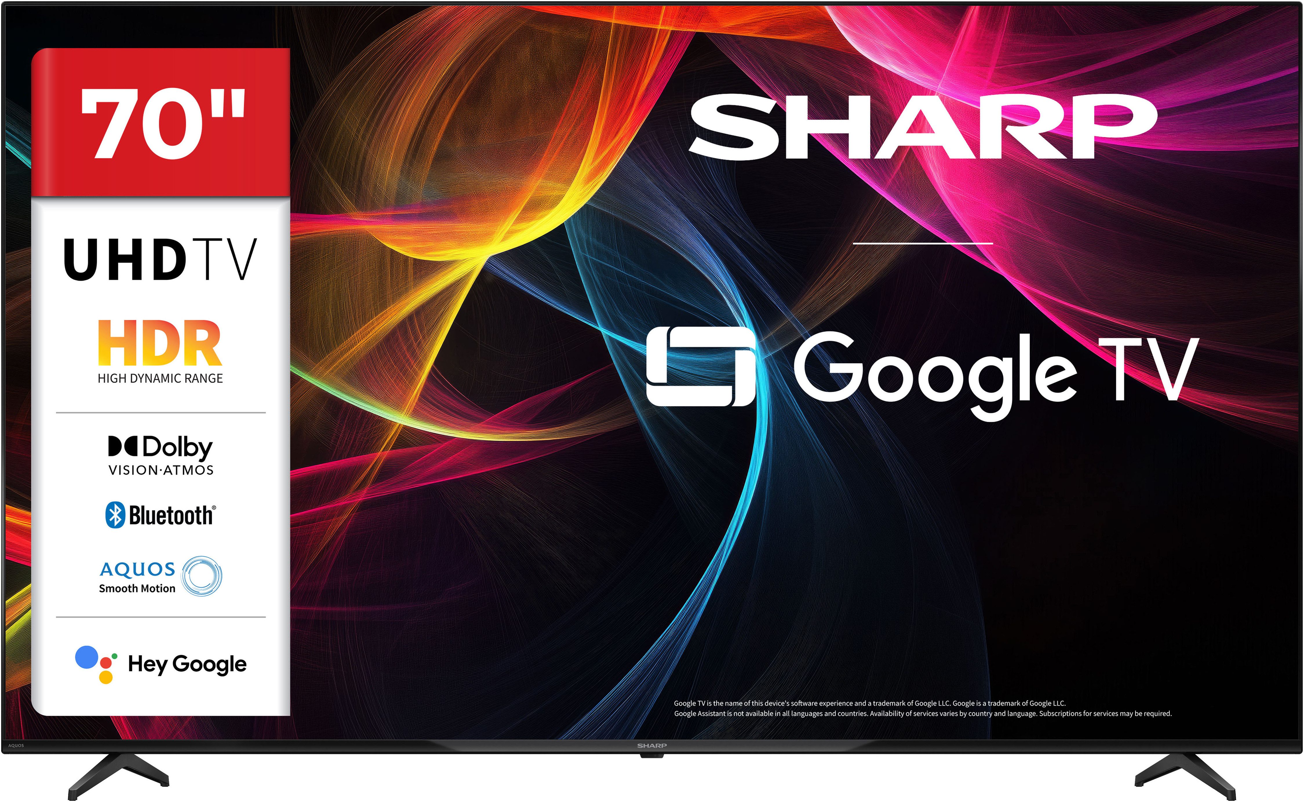 Sharp 4T-C70HLx LED-Fernseher (177 cm/70 Zoll, 4K Ultra HD, Google TV, Smart-TV)