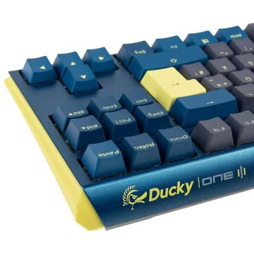 Ducky One 3 Daybreak TKL RGB LED MX-Black Gaming-Tastatur (DE-Layout QWERTZ, Blau, Grau, Gelb)