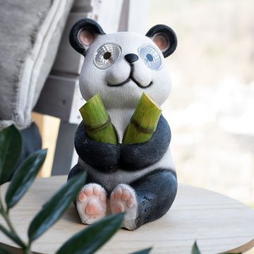 etc-shop LED Dekofigur, LED-Leuchtmittel fest verbaut, Kaltweiß, Warmweiß, LED Außen Deko Leuchte Solar Panda Garten Beleuchtung Terrassen Balkon