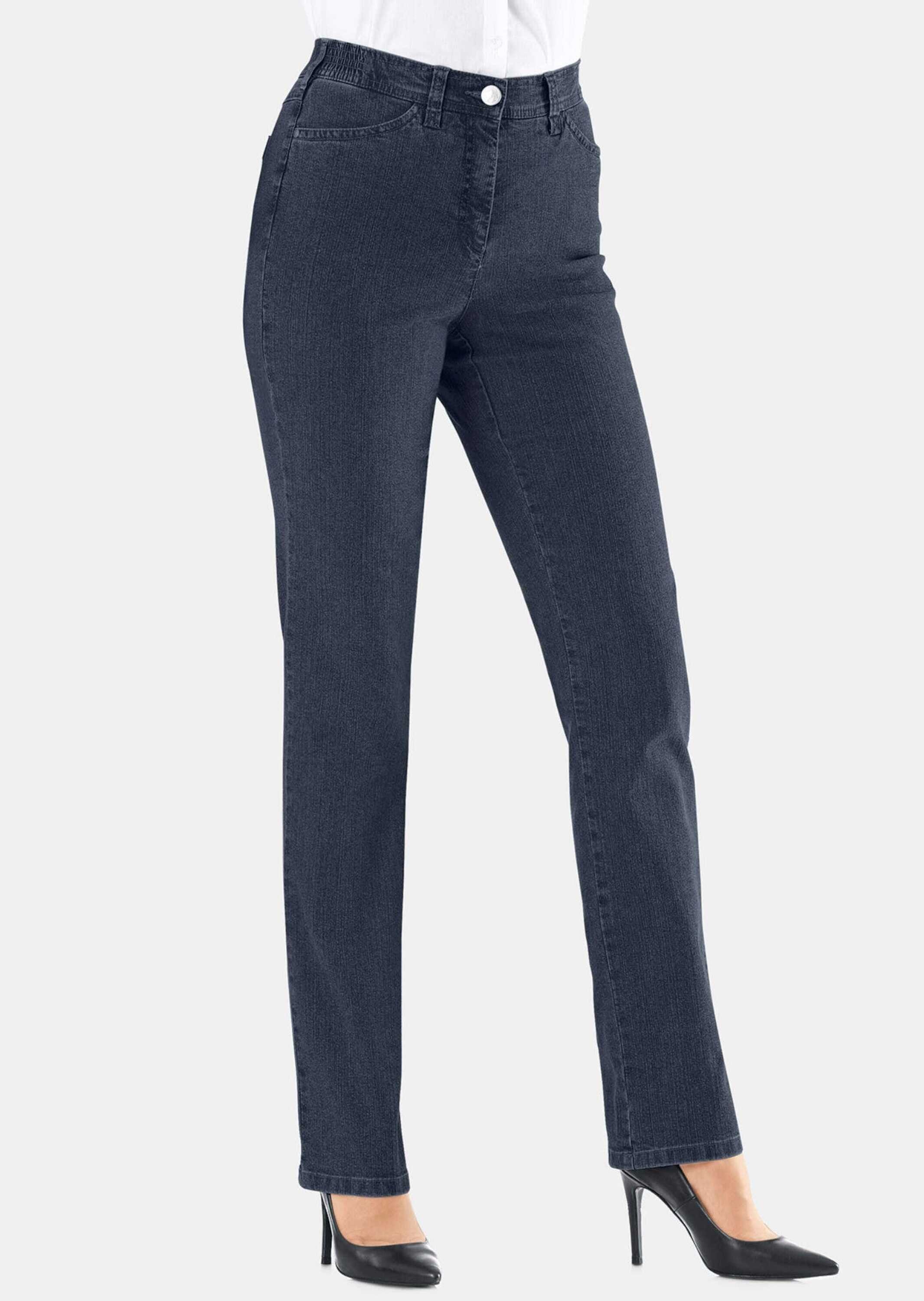 GOLDNER Bequeme Jeans Kurzgröße: Klassische Jeanshose ANNA dunkelblau