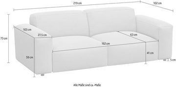 FLEXLUX 2,5-Sitzer Lucera Sofa, modern & anschmiegsam, Kaltschaum, Stahl-Wellenunterfederung