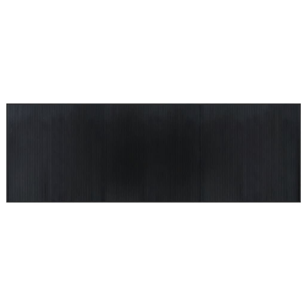 vidaXL Teppich Teppich Rechteckig Schwarz 100x300 cm Bambus, Rechteckig