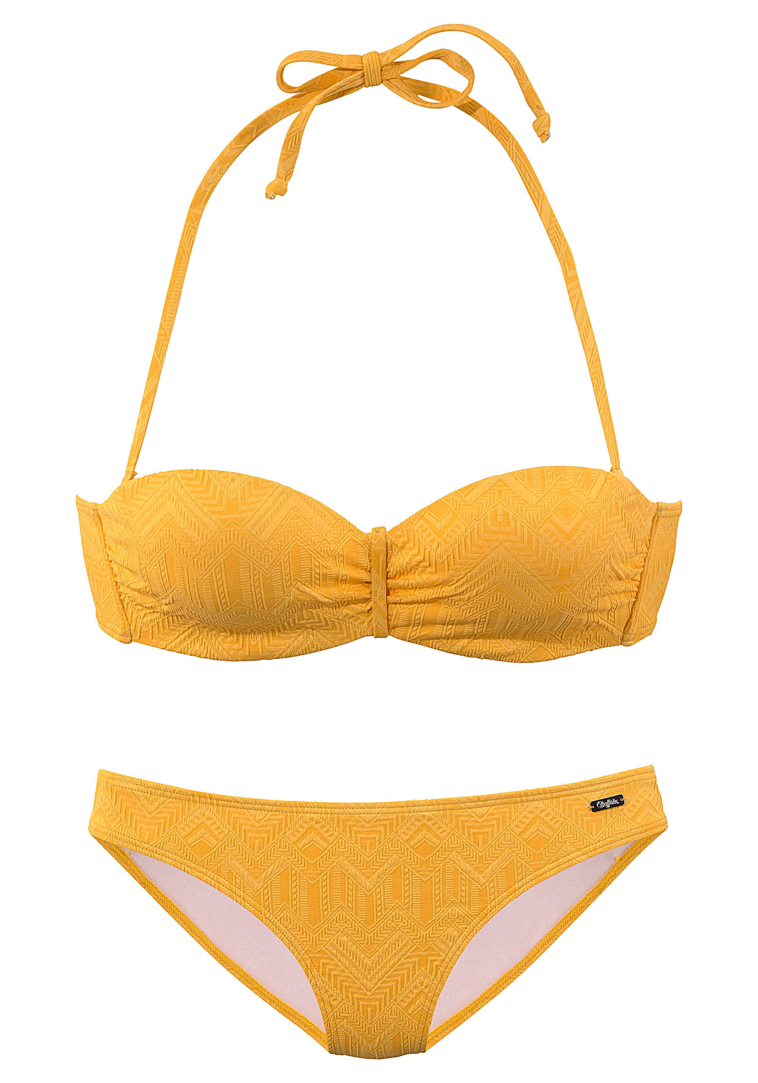 Buffalo Strukturware Bügel-Bandeau-Bikini aus gelb