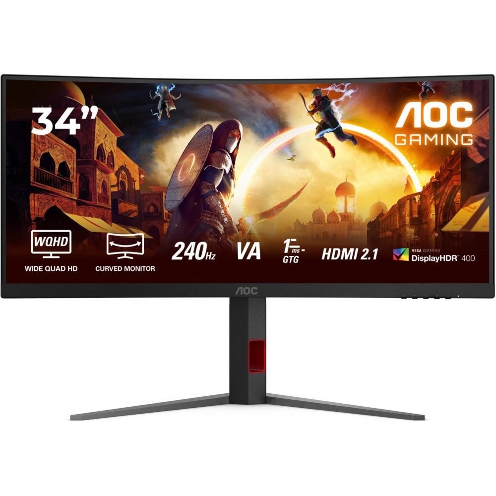 AOC CU34G4Z - Gaming-Monitor - schwarz/rot Curved-Gaming-Monitor (VA LED)