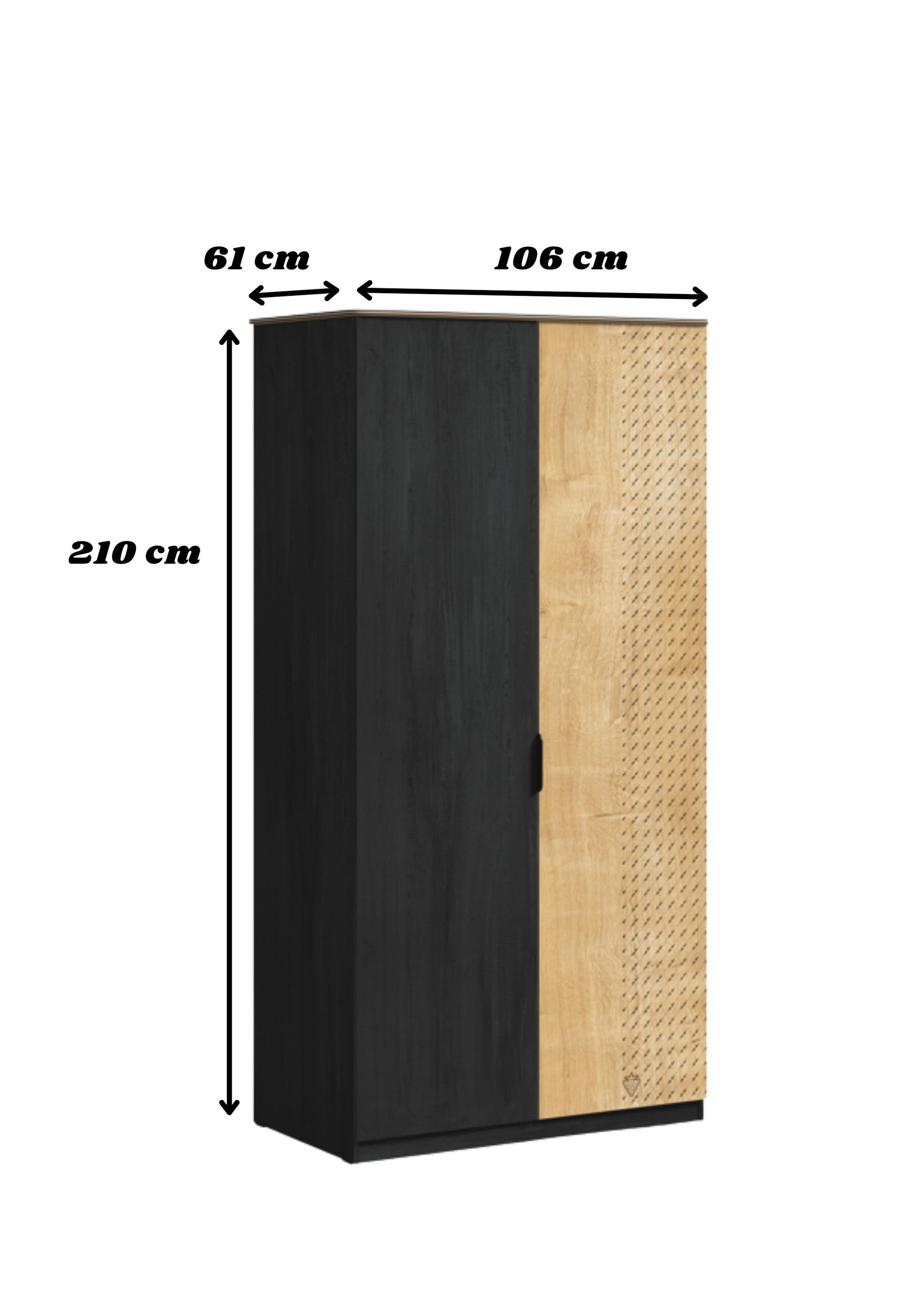Kleiderschrank Breite Cilek Belüftungsgitter Aufdruck, 122 Work cm, inkl. mit