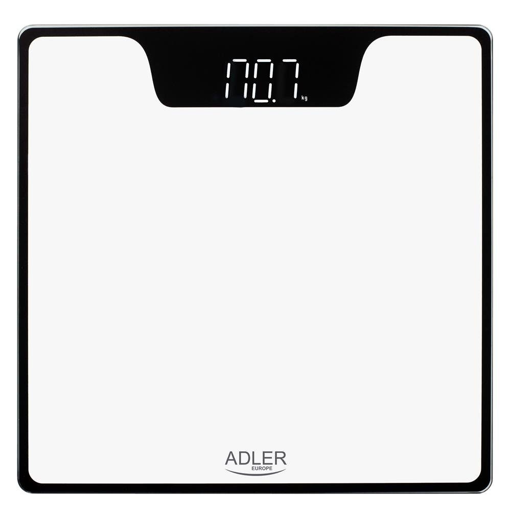 Adler Personenwaage AD 8174, weiß Digital Personenwaage LED Display Batterie 180kg Anti Rutsch Füße