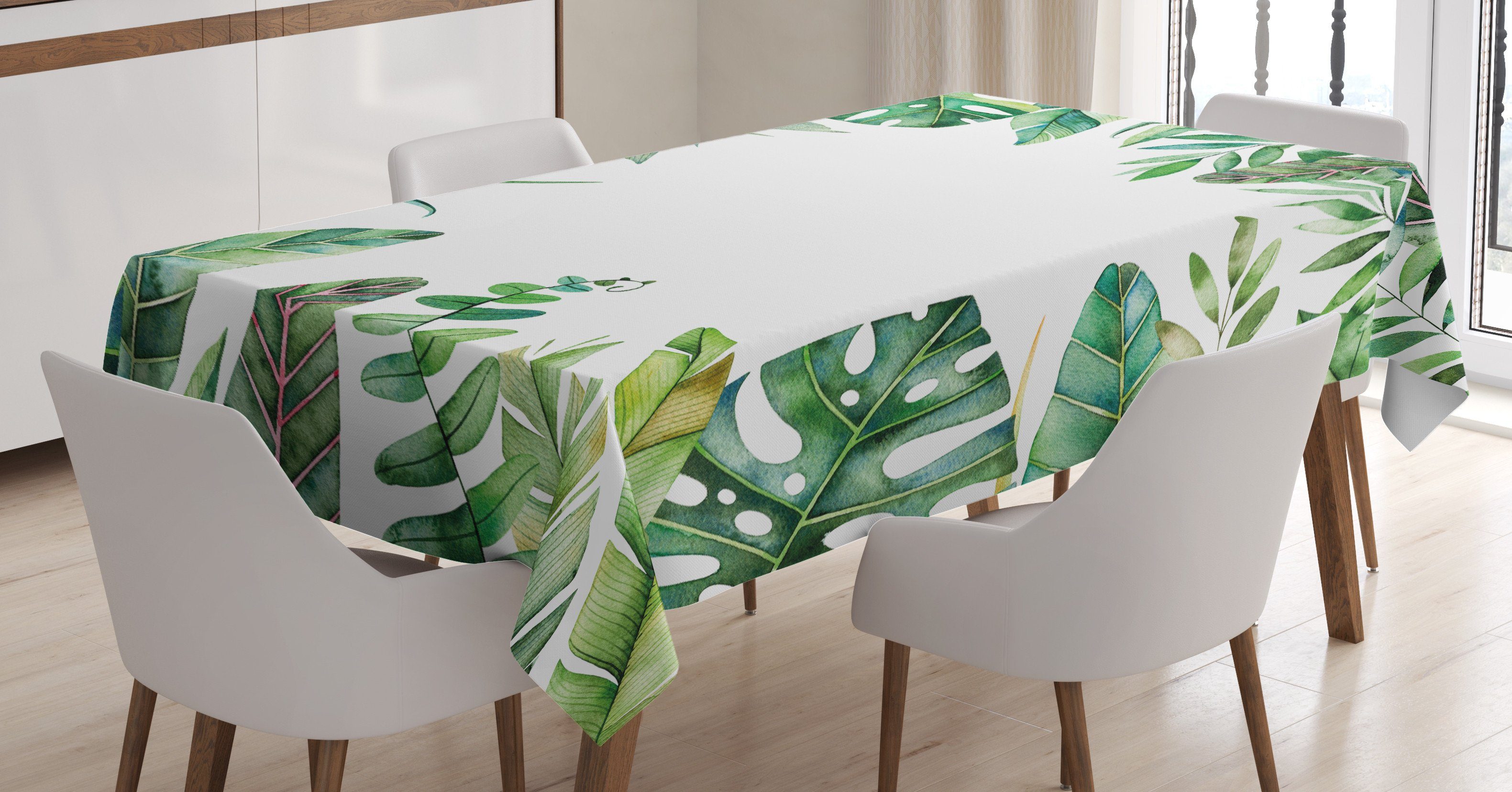 Abakuhaus Tischdecke Farbfest Waschbar Für den Außen Bereich geeignet Klare Farben, Pflanze Jungle Themed Bild