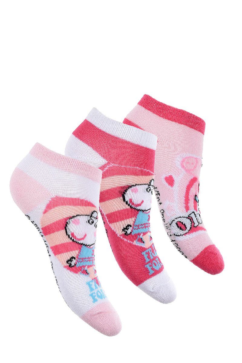 Peppa Pig Sneakersocken Peppa Wutz Kinder Mädchen Söckchen (6-Paar) mit unterschiedlichen Designs
