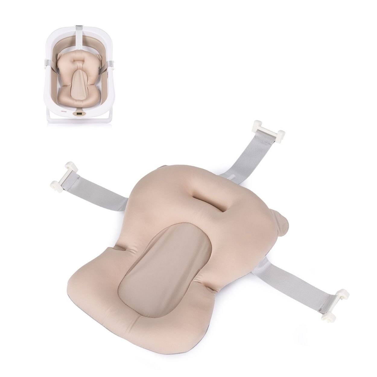 Chipolino Wanneneinlage Multi, B: 35 cm, L: 45 cm, 1-tlg., Kunststoffbügel, Polyester, Baby Badenetzt und Kissen, 100% Polyester