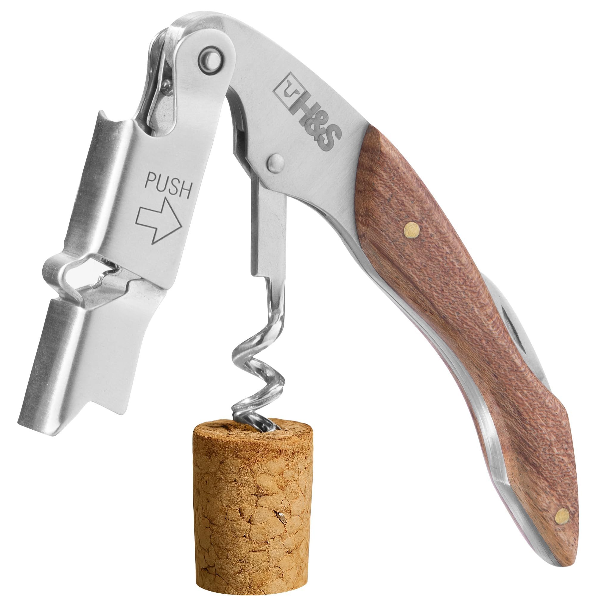 Korkenzieher Edelstahl Kellnermesser 3-in-1 Funktion Profi Wein Korkenzieher